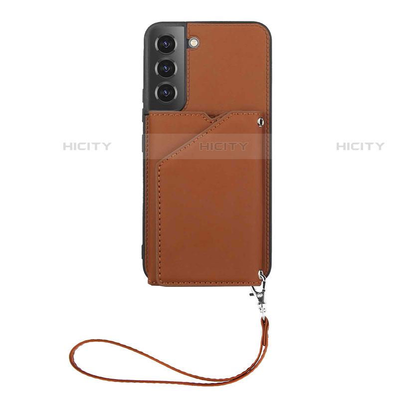 Coque Luxe Cuir Housse Etui Y03B pour Samsung Galaxy S21 5G Marron Plus