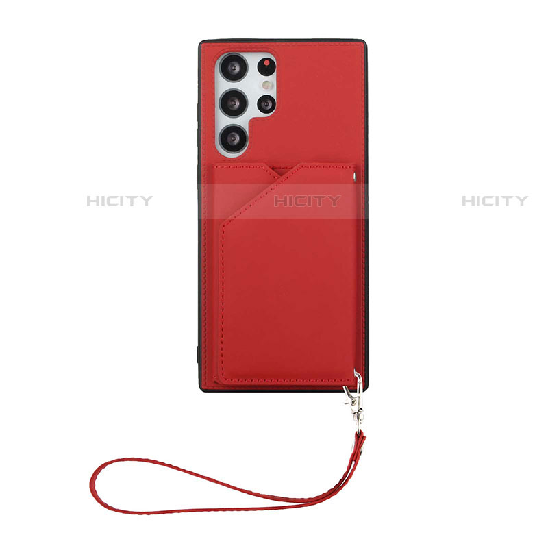 Coque Luxe Cuir Housse Etui Y03B pour Samsung Galaxy S22 Ultra 5G Rouge Plus