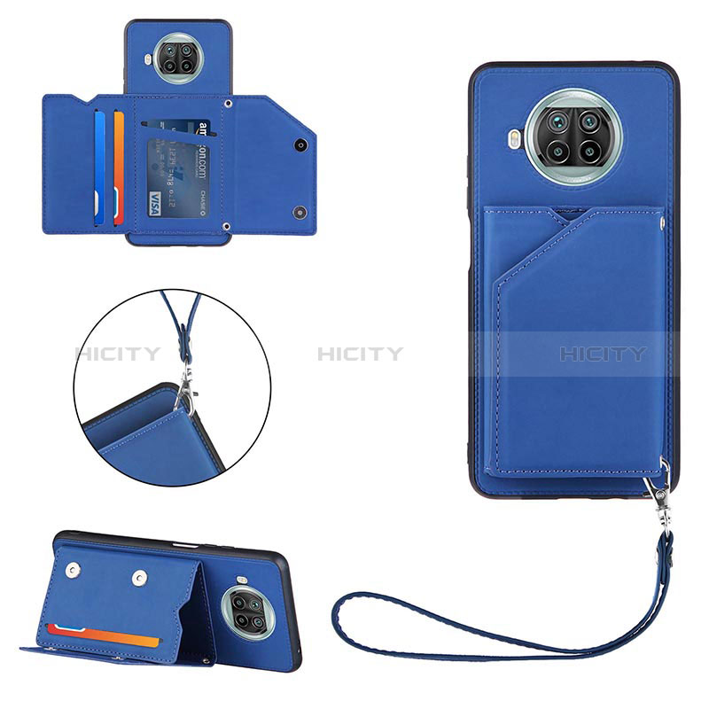 Coque Luxe Cuir Housse Etui Y03B pour Xiaomi Mi 10i 5G Bleu Plus