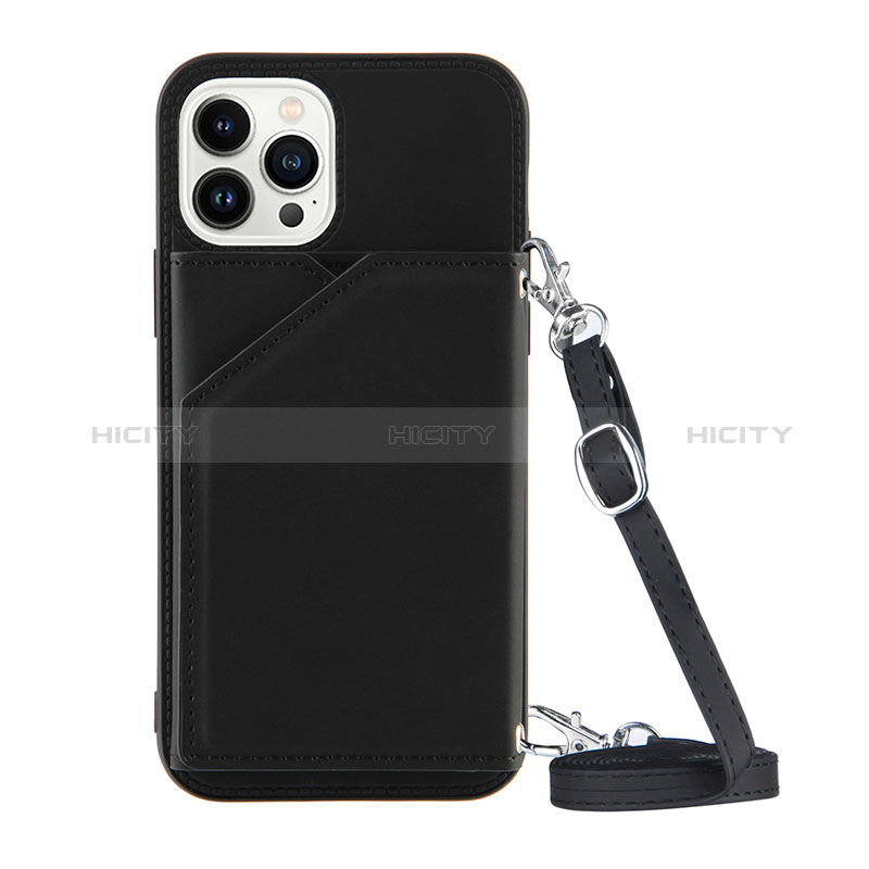 Coque Luxe Cuir Housse Etui Y04B pour Apple iPhone 13 Pro Max Noir Plus