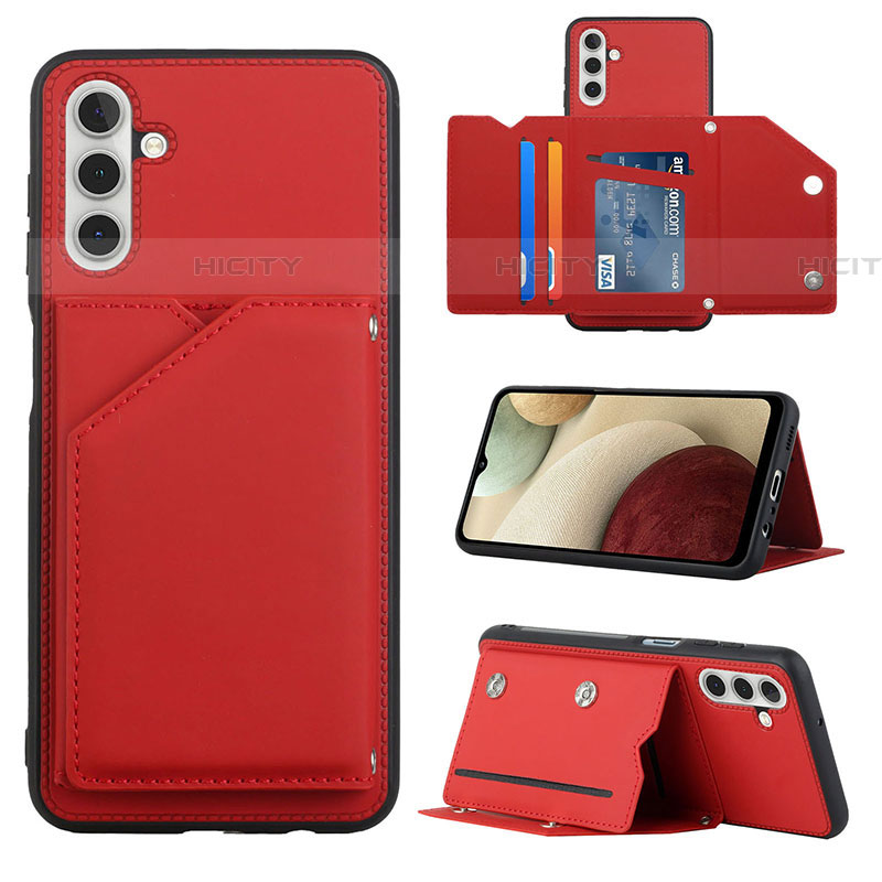 Coque Luxe Cuir Housse Etui Y04B pour Samsung Galaxy A04s Rouge Plus