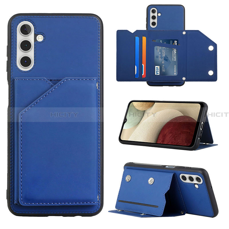 Coque Luxe Cuir Housse Etui Y04B pour Samsung Galaxy A13 5G Bleu Plus