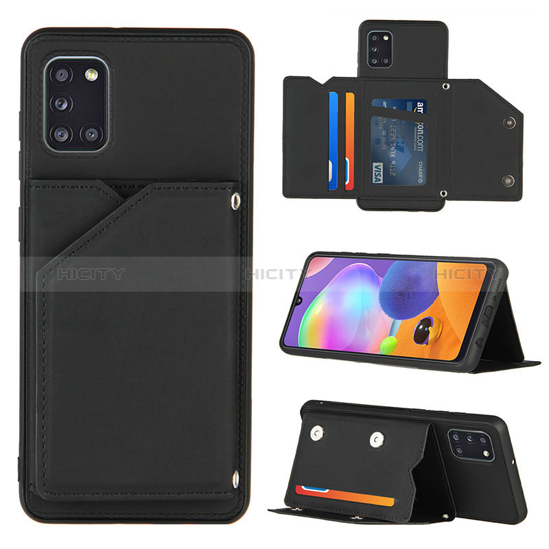 Coque Luxe Cuir Housse Etui Y04B pour Samsung Galaxy A31 Noir Plus