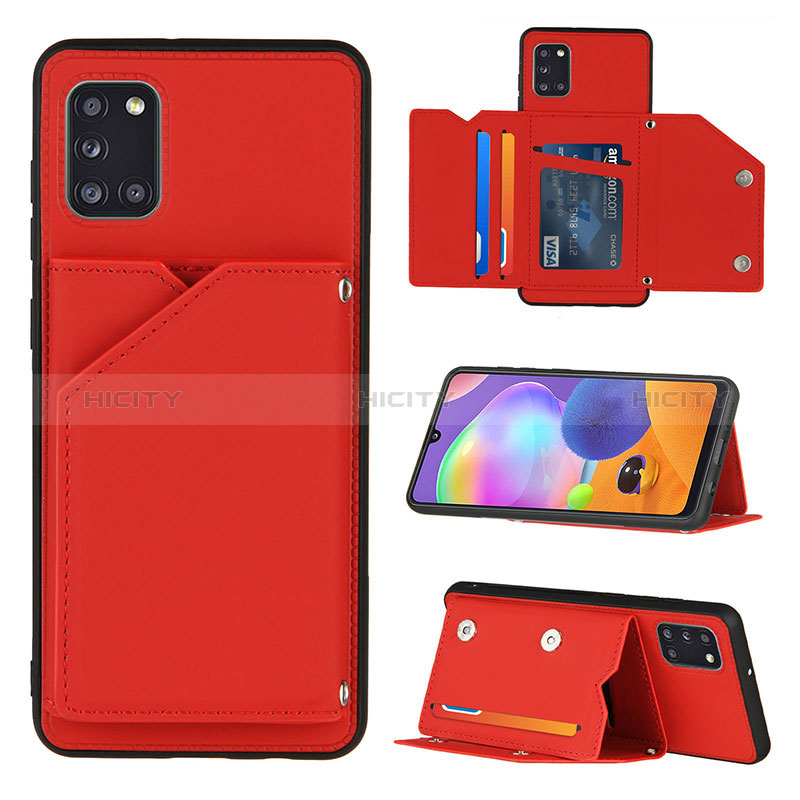 Coque Luxe Cuir Housse Etui Y04B pour Samsung Galaxy A31 Rouge Plus