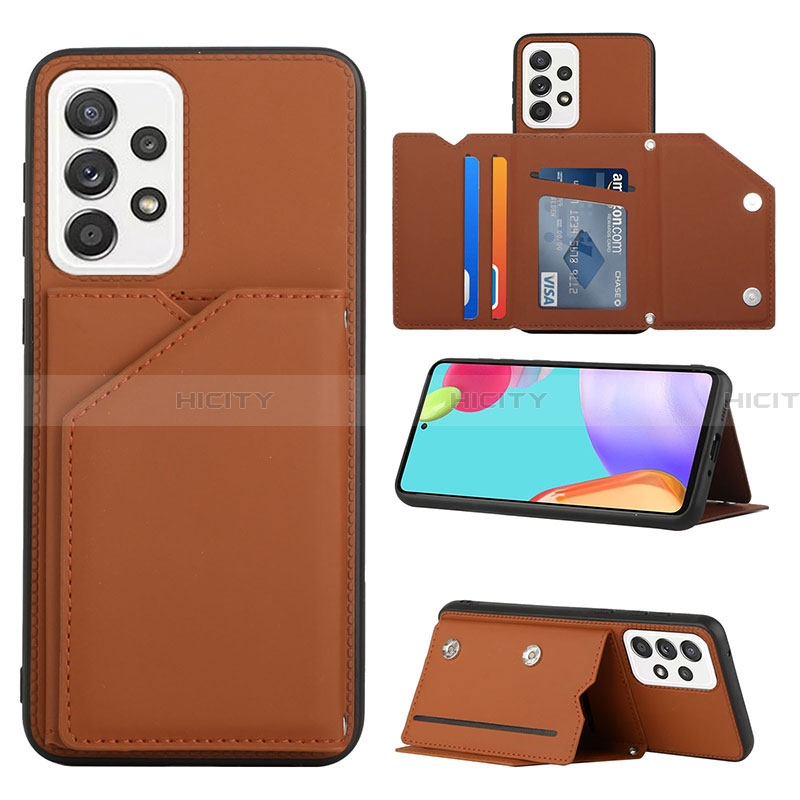 Coque Luxe Cuir Housse Etui Y04B pour Samsung Galaxy A33 5G Marron Plus