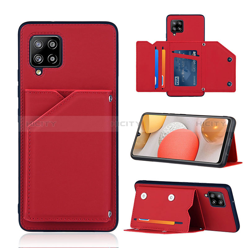 Coque Luxe Cuir Housse Etui Y04B pour Samsung Galaxy A42 5G Rouge Plus