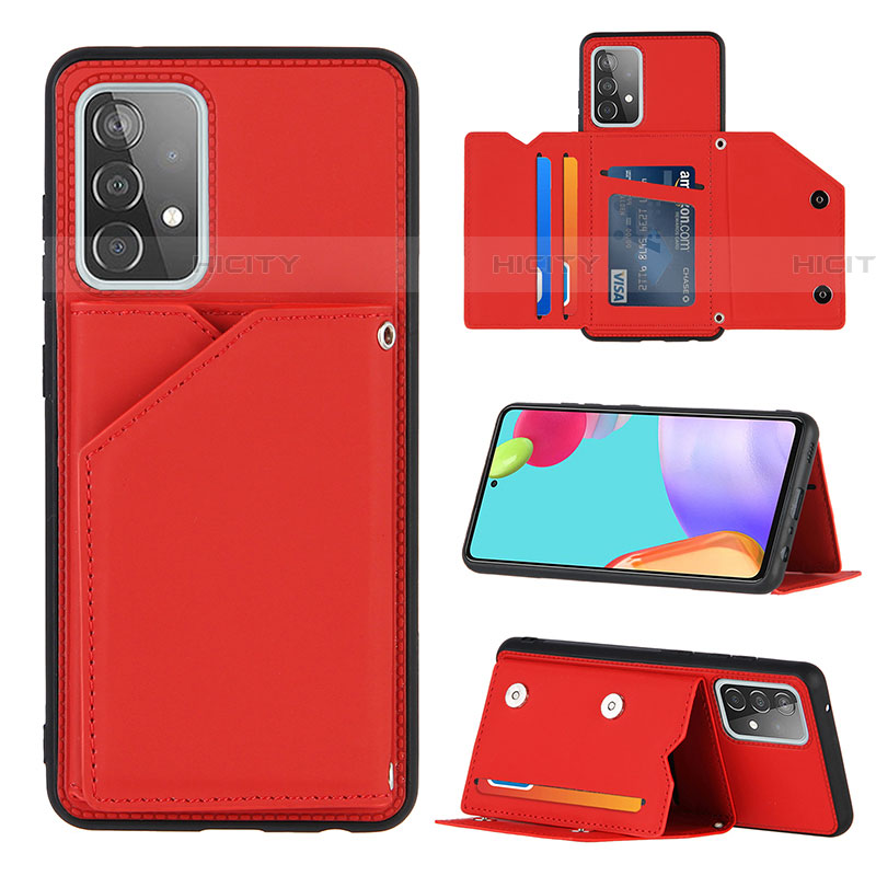 Coque Luxe Cuir Housse Etui Y04B pour Samsung Galaxy A52 4G Rouge Plus