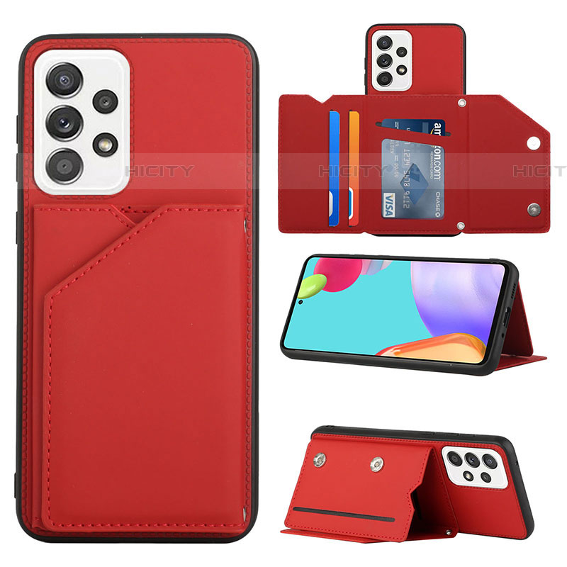 Coque Luxe Cuir Housse Etui Y04B pour Samsung Galaxy A53 5G Rouge Plus