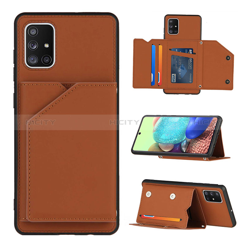 Coque Luxe Cuir Housse Etui Y04B pour Samsung Galaxy A71 4G A715 Marron Plus