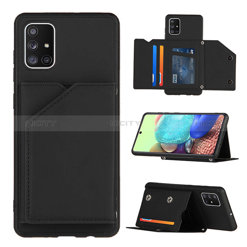 Coque Luxe Cuir Housse Etui Y04B pour Samsung Galaxy A71 4G A715 Noir Plus