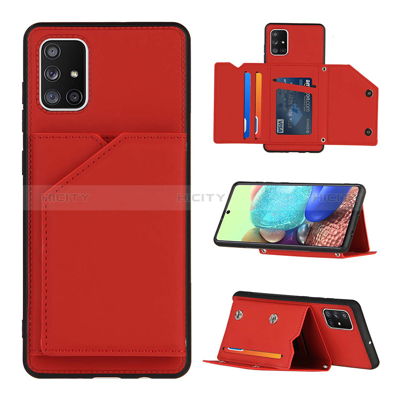 Coque Luxe Cuir Housse Etui Y04B pour Samsung Galaxy A71 4G A715 Rouge Plus