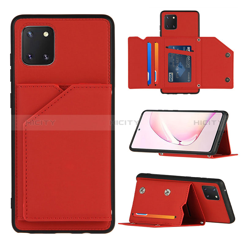 Coque Luxe Cuir Housse Etui Y04B pour Samsung Galaxy A81 Rouge Plus