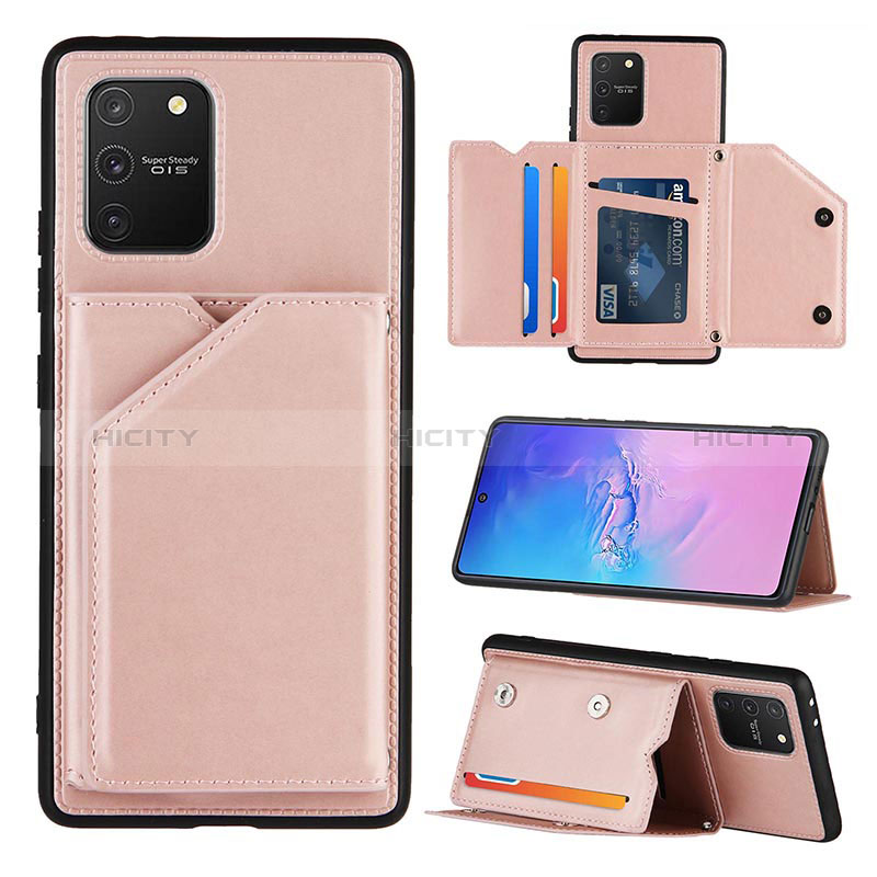 Coque Luxe Cuir Housse Etui Y04B pour Samsung Galaxy A91 Or Rose Plus