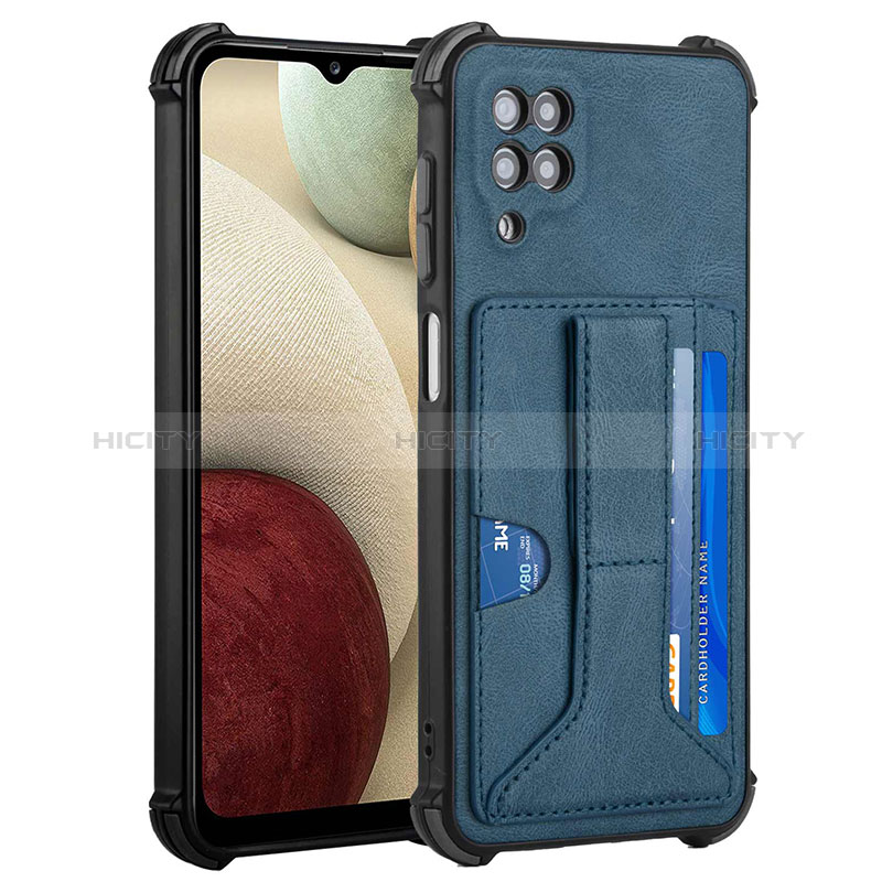 Coque Luxe Cuir Housse Etui Y04B pour Samsung Galaxy M12 Bleu Plus