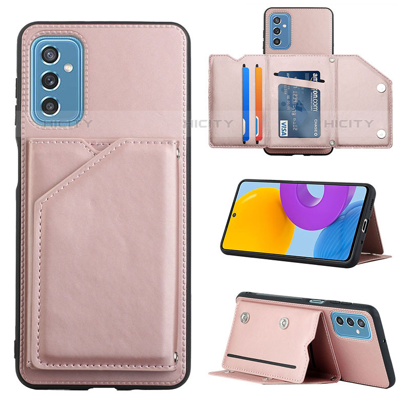 Coque Luxe Cuir Housse Etui Y04B pour Samsung Galaxy M52 5G Or Rose Plus