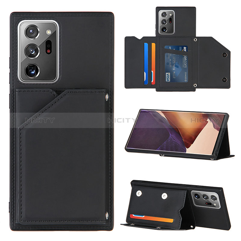 Coque Luxe Cuir Housse Etui Y04B pour Samsung Galaxy Note 20 Ultra 5G Noir Plus