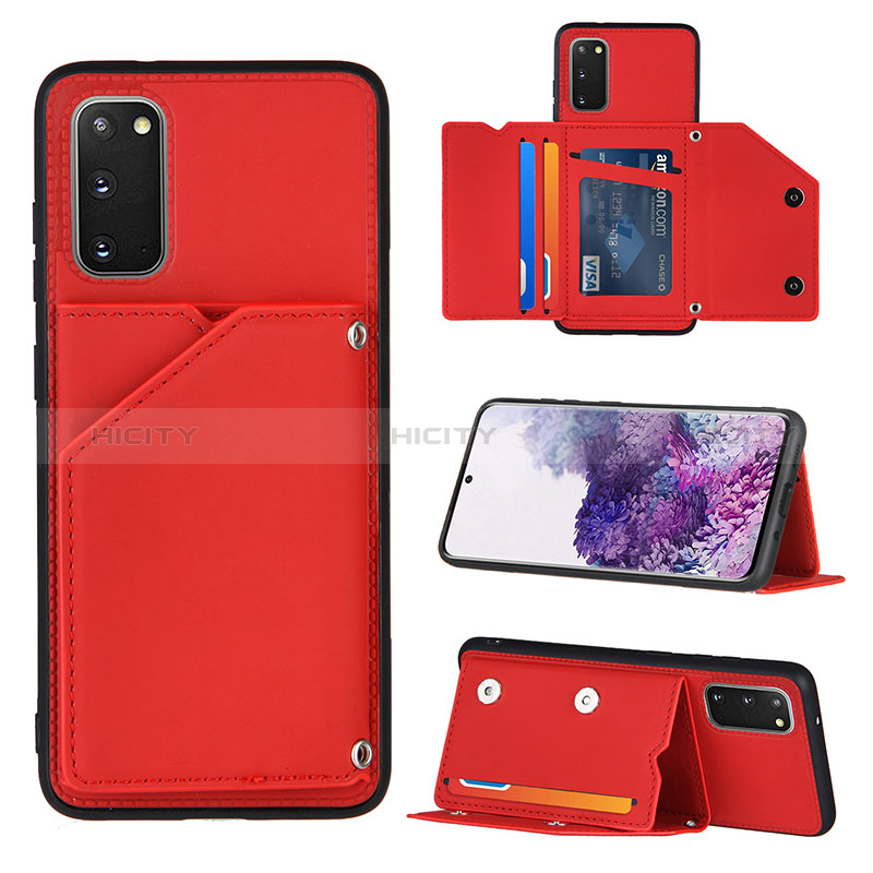 Coque Luxe Cuir Housse Etui Y04B pour Samsung Galaxy S20 5G Rouge Plus