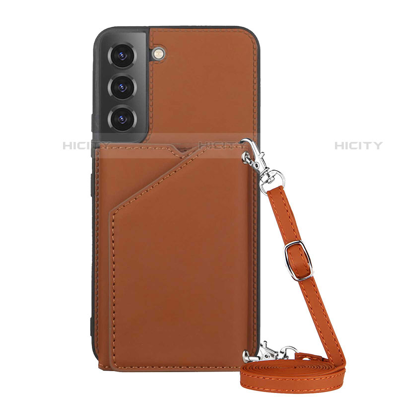 Coque Luxe Cuir Housse Etui Y04B pour Samsung Galaxy S21 Plus 5G Marron Plus