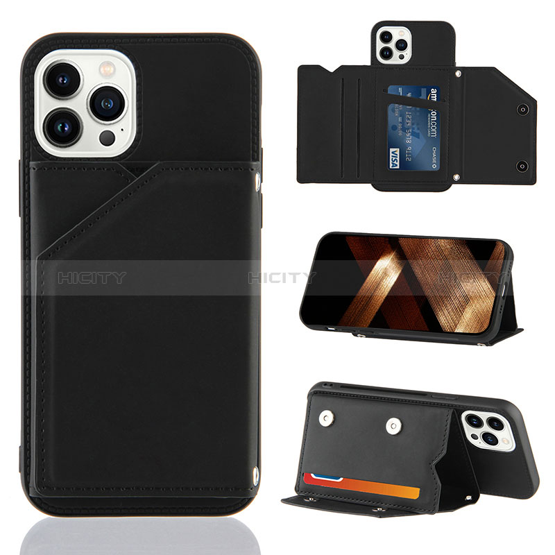 Coque Luxe Cuir Housse Etui Y05B pour Apple iPhone 13 Pro Max Noir Plus