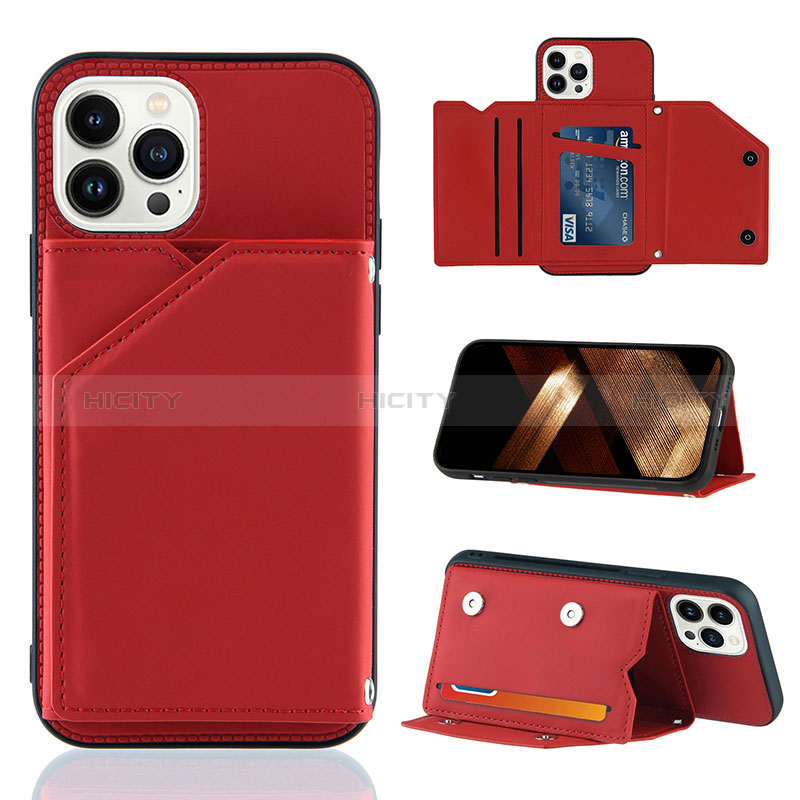 Coque Luxe Cuir Housse Etui Y05B pour Apple iPhone 13 Pro Max Rouge Plus