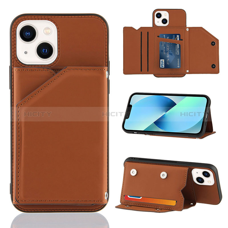 Coque Luxe Cuir Housse Etui Y05B pour Apple iPhone 14 Plus Marron Plus