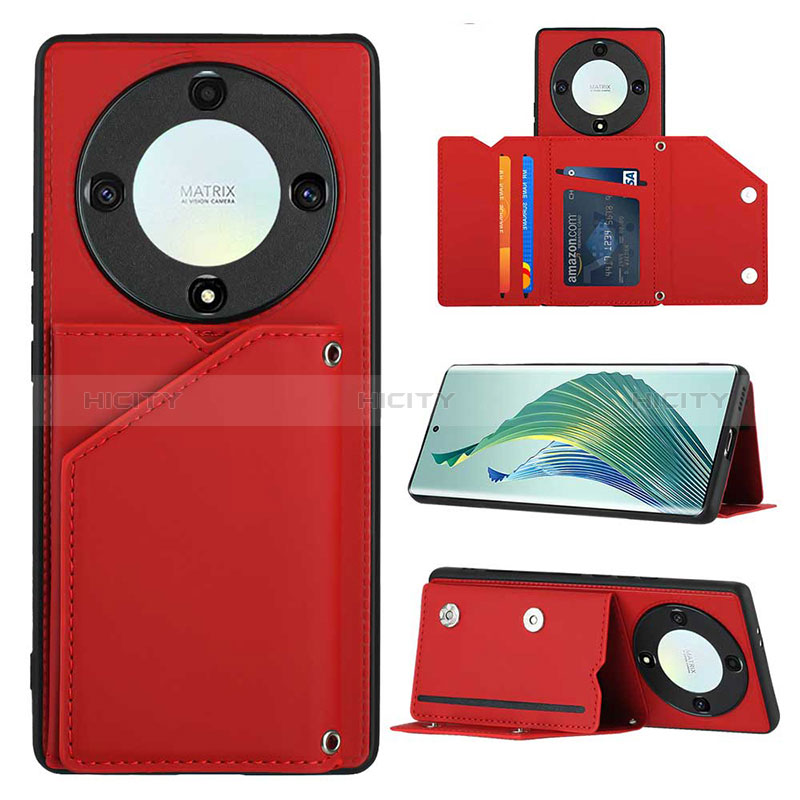 Coque Luxe Cuir Housse Etui YB1 pour Huawei Honor Magic5 Lite 5G Rouge Plus