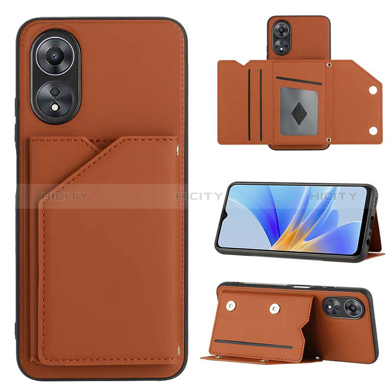 Coque Luxe Cuir Housse Etui YB1 pour Oppo A78 5G Marron Plus