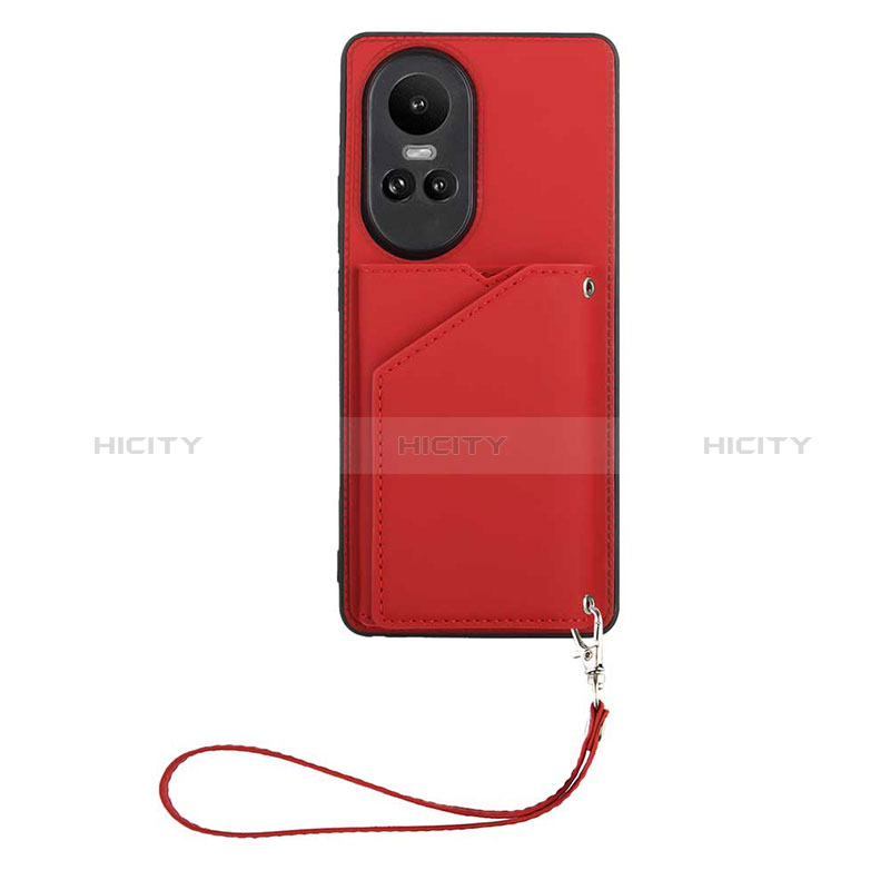 Coque Luxe Cuir Housse Etui YB1 pour Oppo Reno10 5G Rouge Plus