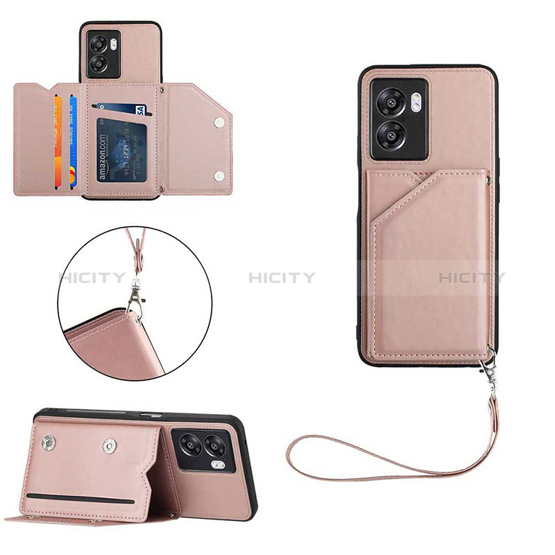 Coque Luxe Cuir Housse Etui YB1 pour Realme Narzo 50 5G Or Rose Plus