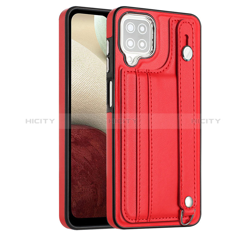 Coque Luxe Cuir Housse Etui YB1 pour Samsung Galaxy A12 5G Rouge Plus