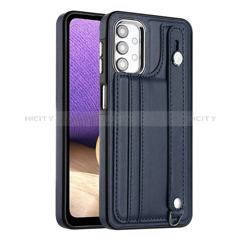 Coque Luxe Cuir Housse Etui YB1 pour Samsung Galaxy A32 5G Bleu Plus