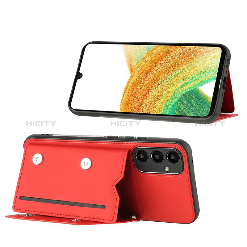 Coque Luxe Cuir Housse Etui YB1 pour Samsung Galaxy A34 5G Rouge Plus