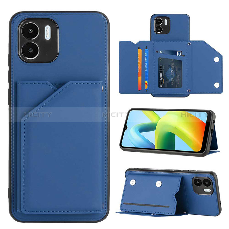 Coque Luxe Cuir Housse Etui YB1 pour Xiaomi Poco C50 Bleu Plus