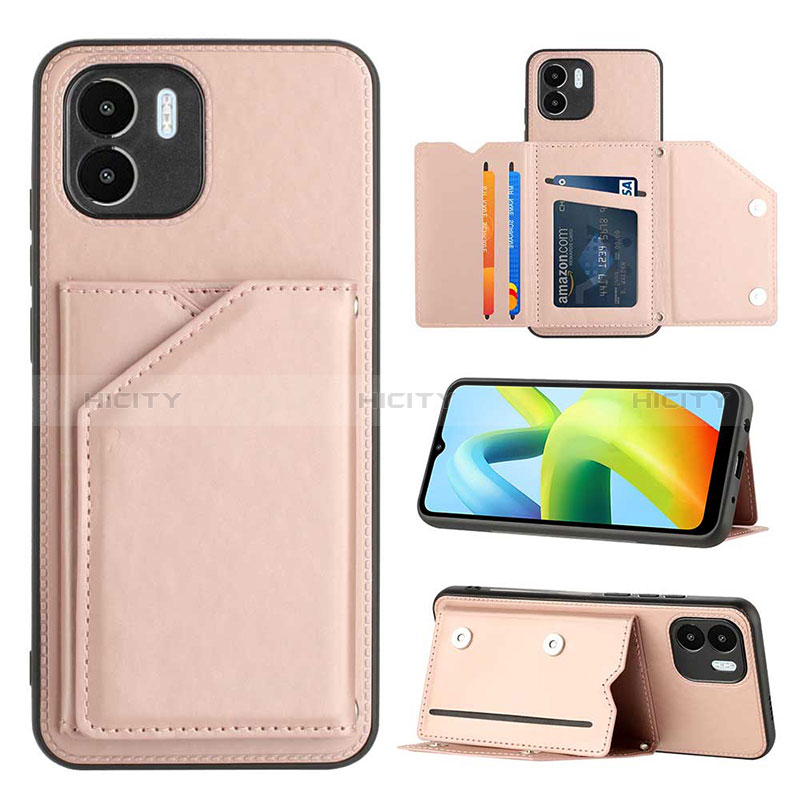 Coque Luxe Cuir Housse Etui YB1 pour Xiaomi Poco C50 Or Rose Plus