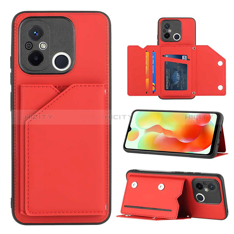 Coque Luxe Cuir Housse Etui YB1 pour Xiaomi Poco C55 Rouge Plus