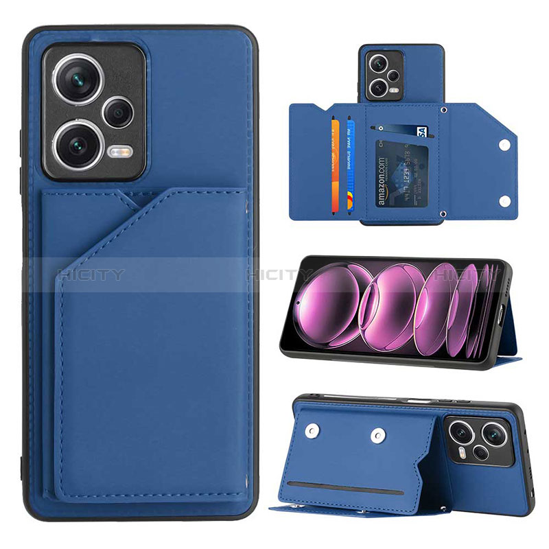 Coque Luxe Cuir Housse Etui YB1 pour Xiaomi Poco X5 5G Bleu Plus