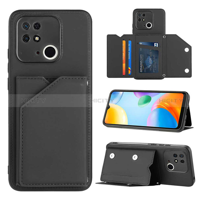 Coque Luxe Cuir Housse Etui YB1 pour Xiaomi Redmi 10 India Noir Plus