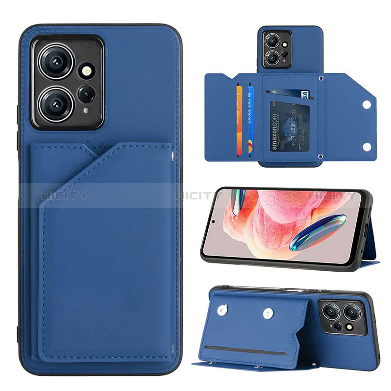 Coque Luxe Cuir Housse Etui YB1 pour Xiaomi Redmi Note 12 4G Bleu Plus