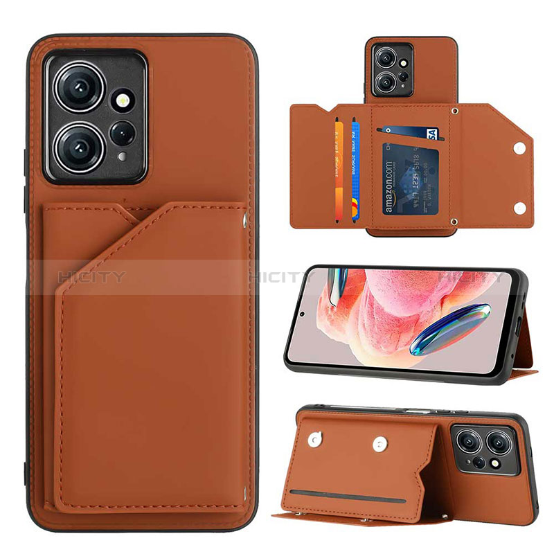 Coque Luxe Cuir Housse Etui YB1 pour Xiaomi Redmi Note 12 4G Marron Plus