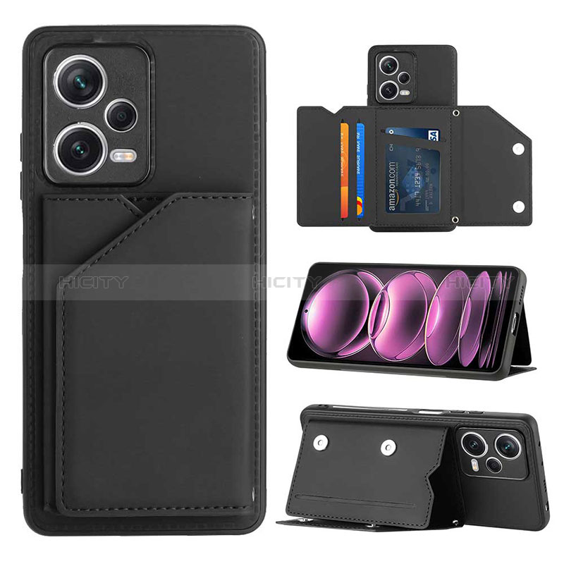 Coque Luxe Cuir Housse Etui YB1 pour Xiaomi Redmi Note 12 5G Noir Plus