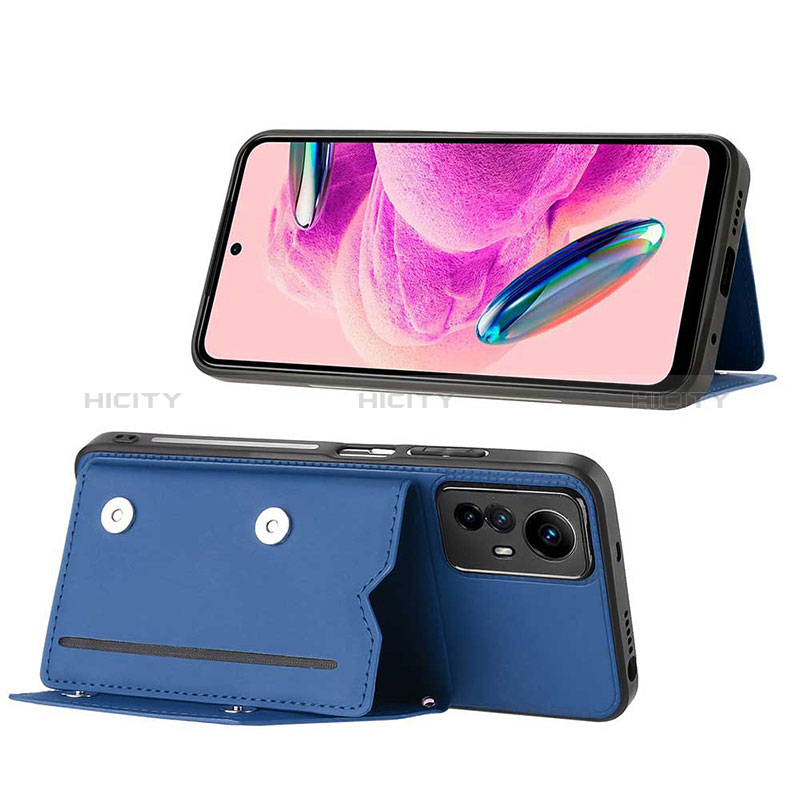 Coque Luxe Cuir Housse Etui YB1 pour Xiaomi Redmi Note 12S Bleu Plus