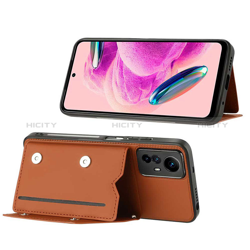 Coque Luxe Cuir Housse Etui YB1 pour Xiaomi Redmi Note 12S Marron Plus