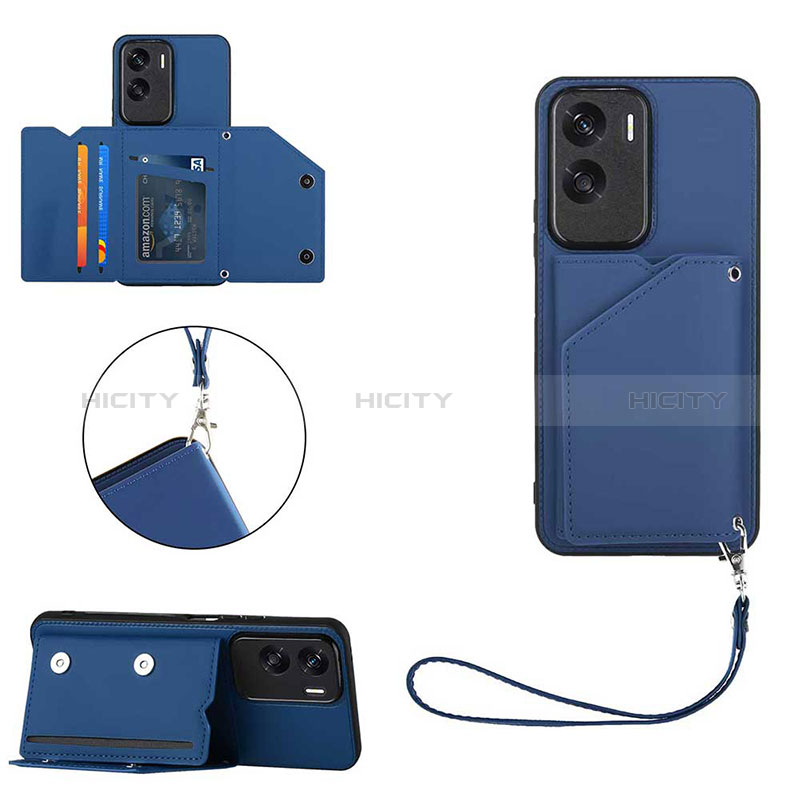 Coque Luxe Cuir Housse Etui YB2 pour Huawei Honor 90 Lite 5G Bleu Plus