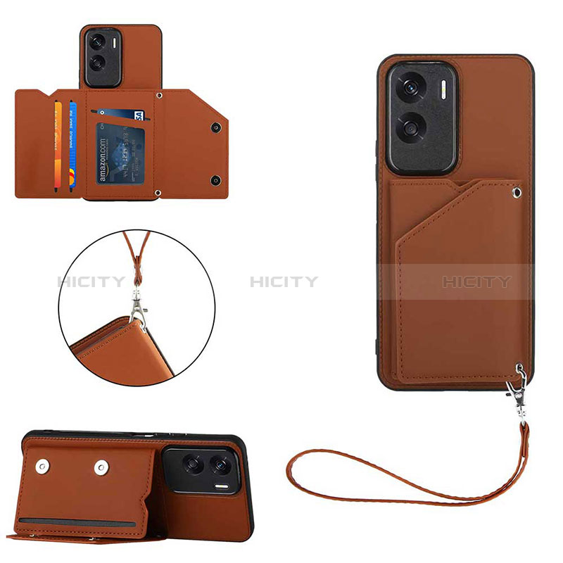 Coque Luxe Cuir Housse Etui YB2 pour Huawei Honor 90 Lite 5G Marron Plus