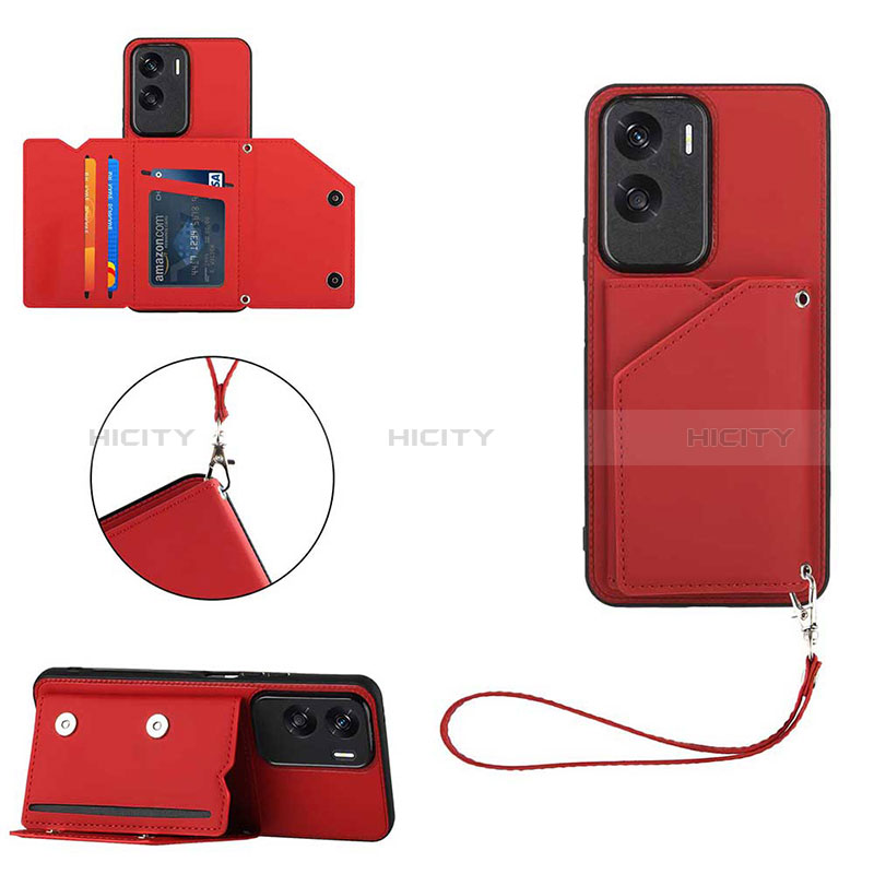 Coque Luxe Cuir Housse Etui YB2 pour Huawei Honor 90 Lite 5G Rouge Plus