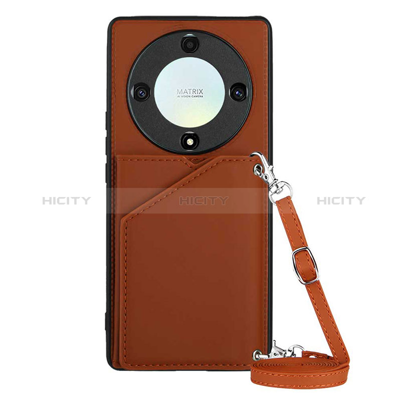 Coque Luxe Cuir Housse Etui YB2 pour Huawei Honor X9a 5G Marron Plus