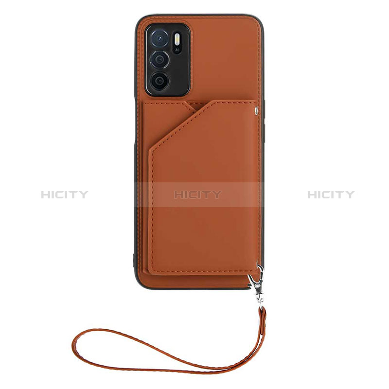 Coque Luxe Cuir Housse Etui YB2 pour Oppo A16 Marron Plus