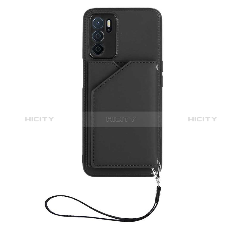 Coque Luxe Cuir Housse Etui YB2 pour Oppo A16 Noir Plus