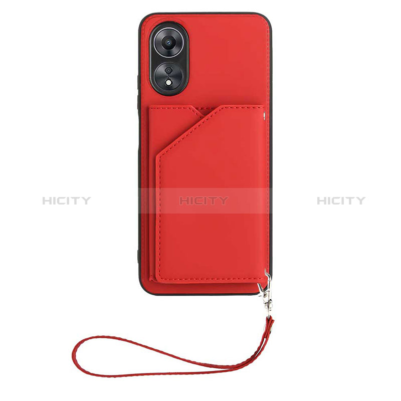 Coque Luxe Cuir Housse Etui YB2 pour Oppo A17 Rouge Plus