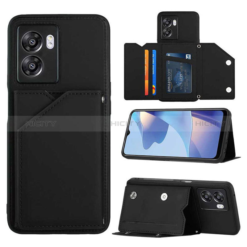 Coque Luxe Cuir Housse Etui YB2 pour Oppo A57 5G Noir Plus